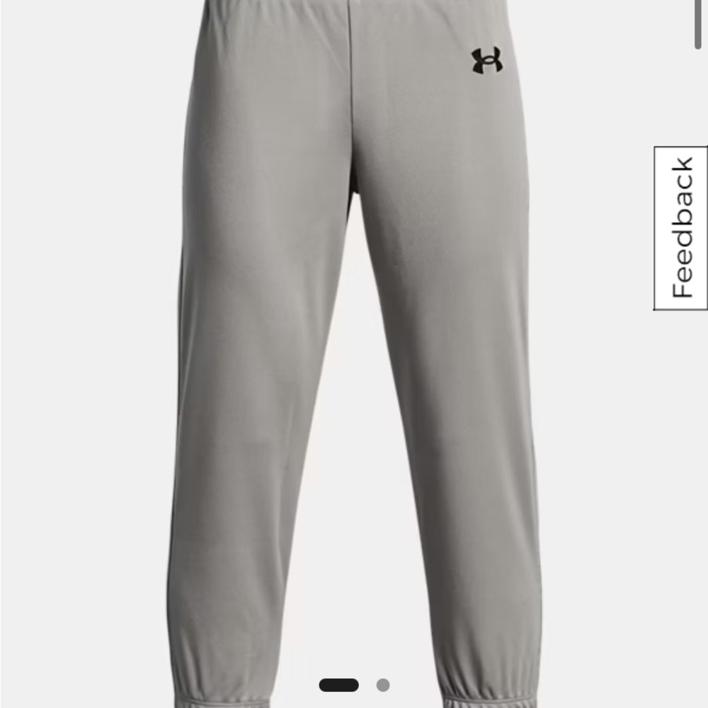 Under Armour Kids Unisex-Youth Baseball Pants Belt Loops Gray Size Large NWT
